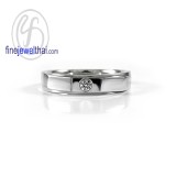 แหวนทองคำขาว แหวนเพชร แหวนคู่ แหวนแต่งงาน แหวนหมั้น - R1253DWG